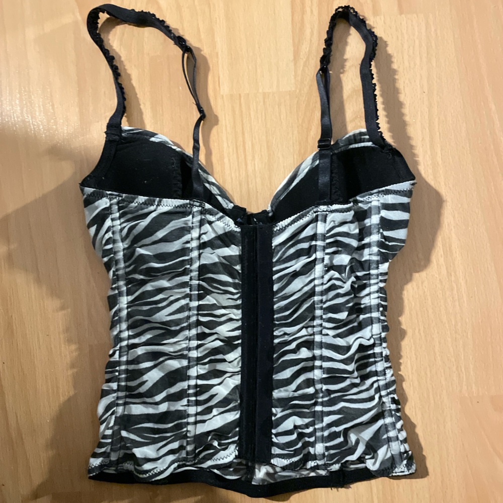 Forever 21 Zebra Print Bustier Top - Black and White - Picture 2 of 4